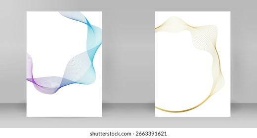 Modern gradient vector template with geometric abstract pattern for business presentation, brochure, flyer, A4 layout, or digital report. Editable colorful tech background design