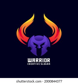 Modern Gradient Viking Warrior Logo Template