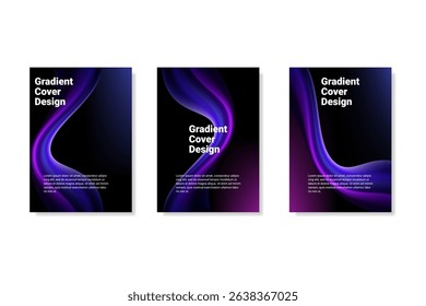Modern Gradient Wave Cover Design with Neon Purple and Blue Abstract Flow