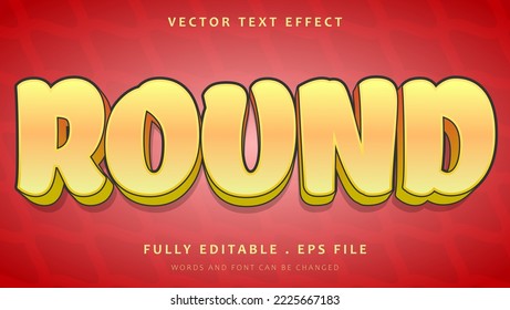 Modern Gradient Yellow Word Round Editable Tex Effect.  Effect Saved  In Graphic Style