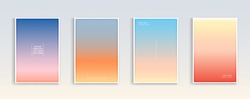 Modern Gradients Summer, Sunset And Sunrise Sea Backgrounds Vector Set. Color Abstract Background For App, Web Design, Webpages, Banners, Greeting Cards. Vector Illustration Design.