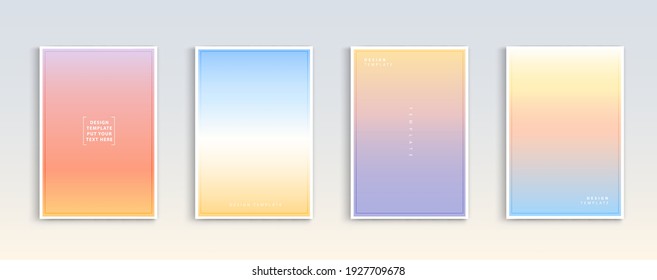 Modern gradients summer, sunset and sunrise sea backgrounds vector set. color abstract background for app, web design, webpages, banners, greeting cards. Vector illustration design.