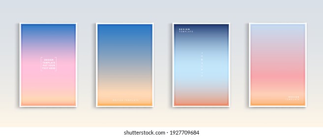Modern gradients summer  sunset   sunrise sea backgrounds vector set  color abstract background for app  web design  webpages  banners  greeting cards  Vector illustration design 