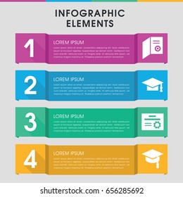 Modern graduate infographic template. infographic design with graduate icons includes graduation cap. can be used for presentation, diagram, annual report, web design.