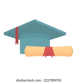 Modern graduation icon cartoon vector. Award certificate. Gift border