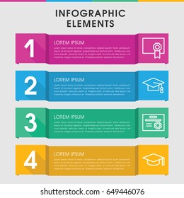 Modern graduation infographic template. infographic design with graduation icons includes . can be used for presentation, diagram, annual report, web design.