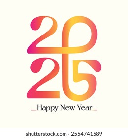 Modern graduent colorful 2025 New Year design. 2025 poster design
