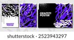 Modern graffiti art poster or flyer design with colorful tags, throw up. Hand-drawn abstract graffiti illustration vector in street art theme