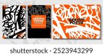 Modern graffiti art poster or flyer design with colorful tags, throw up. Hand-drawn abstract graffiti illustration vector in street art theme