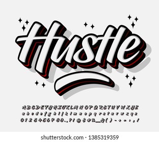Modern graffiti font effect with highlight and shadow, youth style lettering font - Shutterstock ID 1385319359