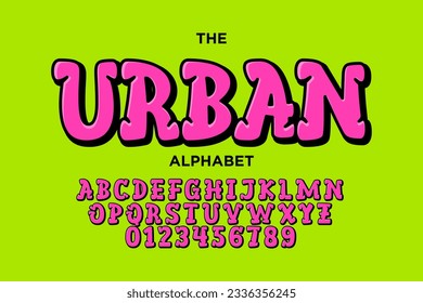Modern graffiti font effect with highlight and shadow, youth style lettering font