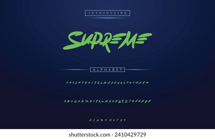 Efecto moderno del tipo de letra del graffiti con brillo y sombra, letra con letras estilo juvenil
