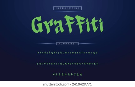 Modern graffiti font effect with highlight and shadow, youth style lettering font