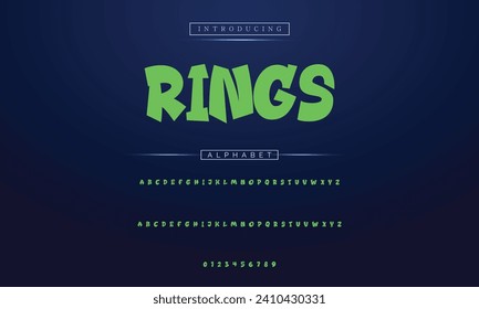 Modern graffiti font effect with highlight and shadow, youth style lettering font