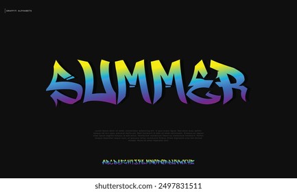 Modern graffiti font effect with highlight and shadow, youth style lettering font