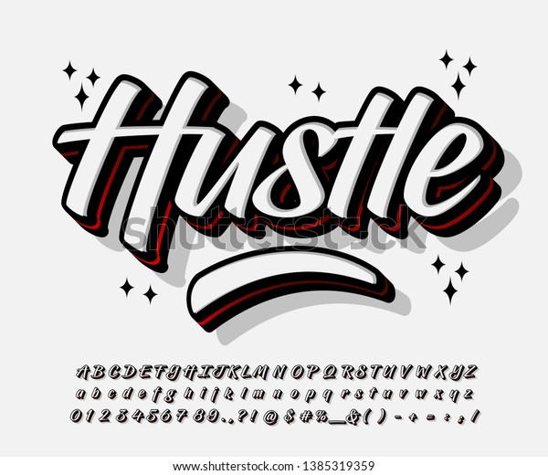 Modern graffiti font effect with highlight
and shadow, youth style lettering
font