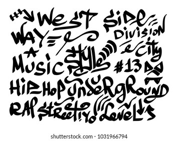Modern graffiti tags on a white background. Vector art.