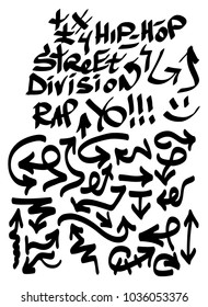 Modern graffiti tags on a white background. Vector art.