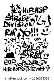 Modern graffiti tags on a white background. Vector art.
