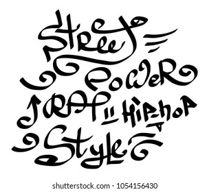 Modern graffiti tags on a white background. Vector art.