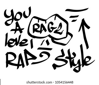 Modern graffiti tags on a white background. Vector art.