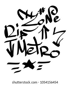 Modern graffiti tags on a white background. Vector art.