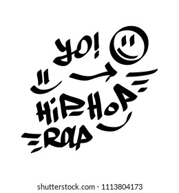 Modern graffiti tags on a white background. Vector art.
