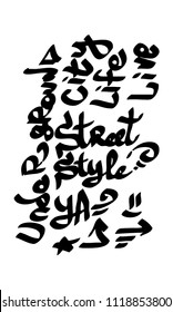 Modern graffiti tags on a white background. Vector art.