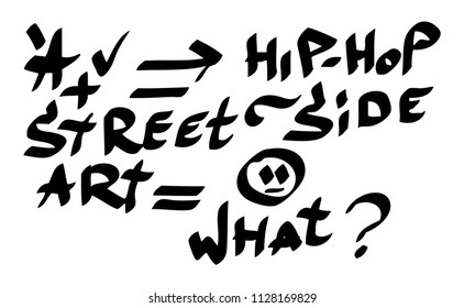 Modern graffiti tags on a white background. Vector art.