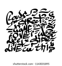 Modern graffiti tags on a white background. Vector art