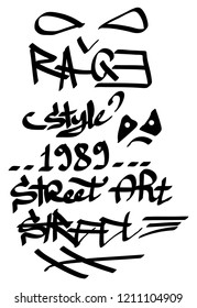 Modern graffiti tags on a white background. Vector art.