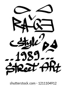 Modern graffiti tags on a white background. Vector art.