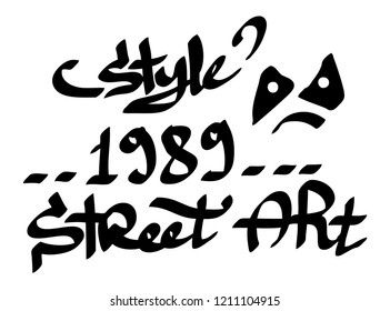 Modern graffiti tags on a white background. Vector art.