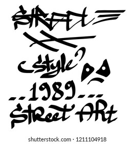 Modern graffiti tags on a white background. Vector art.