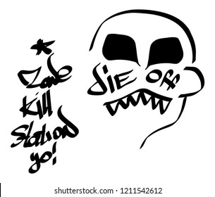 Modern graffiti tags on a white background. Vector art.
