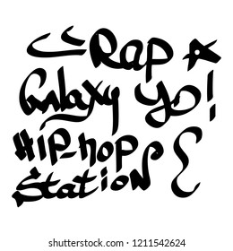 Modern graffiti tags on a white background. Vector art.