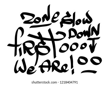 Modern graffiti tags on a white background. Vector art.