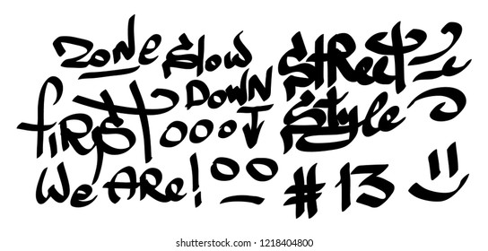 Modern graffiti tags on a white background. Vector art.