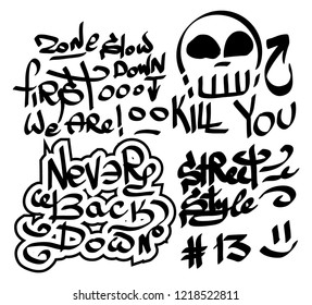 Modern graffiti tags on a white background. Vector art.