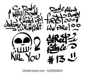 Modern graffiti tags on a white background. Vector art.