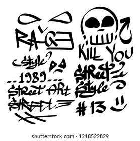 Modern Graffiti Tags On White Background Stock Vector (Royalty Free ...