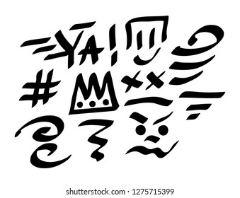 Modern graffiti tags on a white background. Vector art