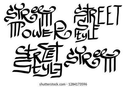 Modern graffiti tags on a white background. Vector art