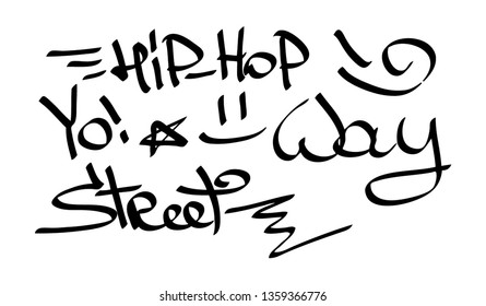 Modern graffiti tags on a white background. Vector art.