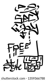 Modern graffiti tags on a white background. Vector art.