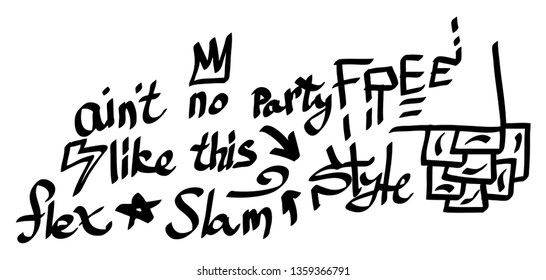 Modern graffiti tags on a white background. Vector art.