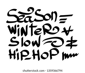 Modern graffiti tags on a white background. Vector art.
