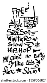 Modern graffiti tags on a white background. Vector art.