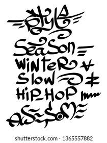 Modern graffiti tags on a white background. Vector art.