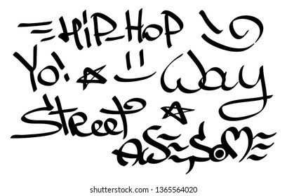 Modern graffiti tags on a white background. Vector art.
